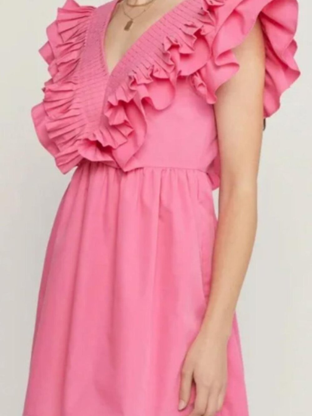Hot Pink Entro Ruffle Dress | Size M